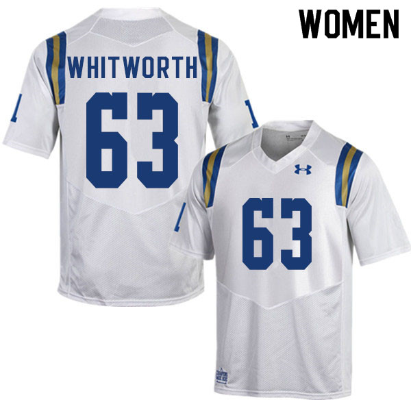 Women #63 Brad Whitworth UCLA Bruins College Football Jerseys Sale-White - Click Image to Close